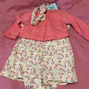 Baby girl dress w/ sweater and matching headband